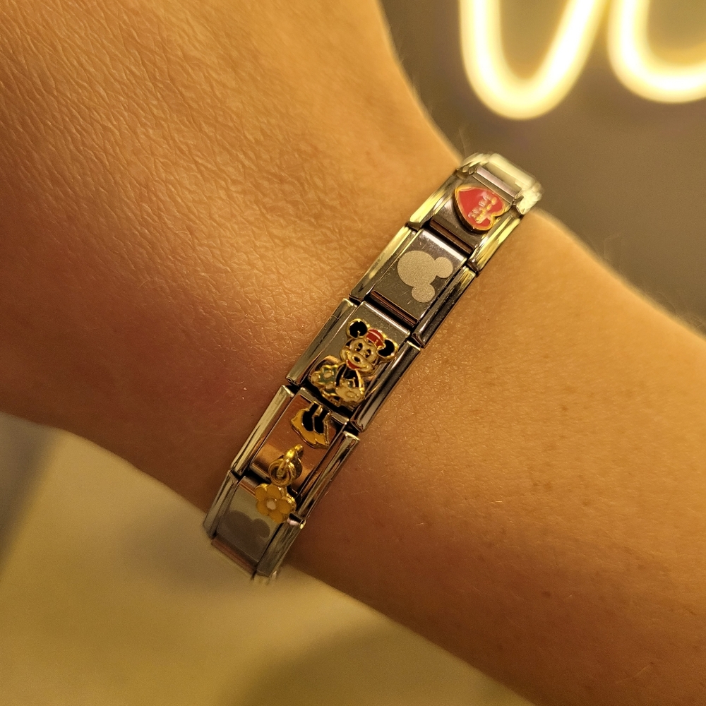 GUC RARE Vintage Disney Italian charm bracelet